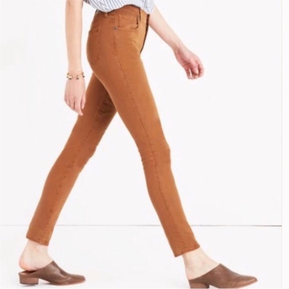 Madewell 9” High-Rise Skinny Sateen Jeans Women’s Size 25 in Burnished Cedar - Picture 14 of 14